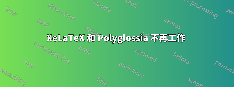 XeLaTeX 和 Polyglossia 不再工作