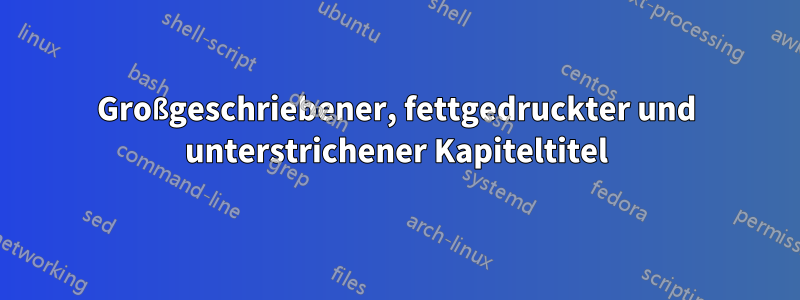 Großgeschriebener, fettgedruckter und unterstrichener Kapiteltitel