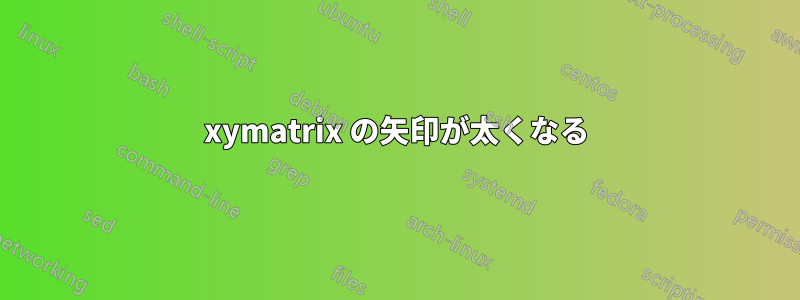 xymatrix の矢印が太くなる