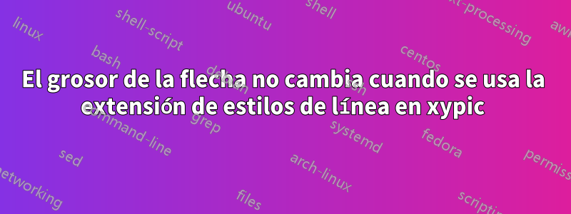 El grosor de la flecha no cambia cuando se usa la extensión de estilos de línea en xypic