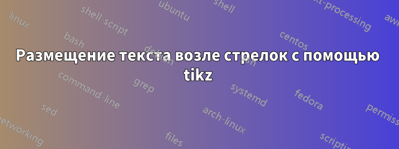 Размещение текста возле стрелок с помощью tikz