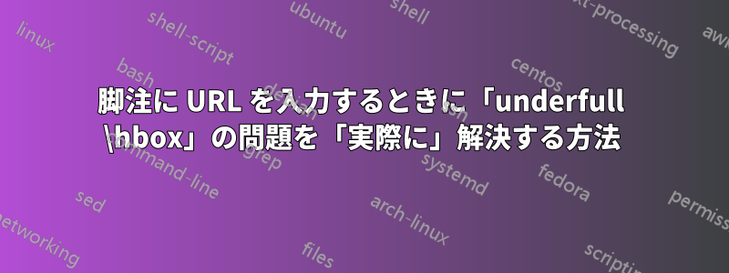 脚注に URL を入力するときに「underfull \hbox」の問題を「実際に」解決する方法