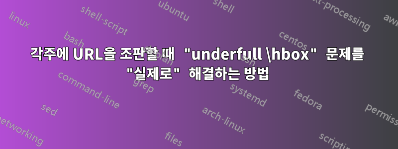 각주에 URL을 조판할 때 "underfull \hbox" 문제를 "실제로" 해결하는 방법