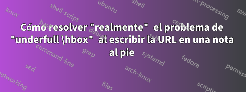 Cómo resolver "realmente" el problema de "underfull \hbox" al escribir la URL en una nota al pie