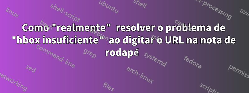 Como "realmente" resolver o problema de "hbox insuficiente" ao digitar o URL na nota de rodapé