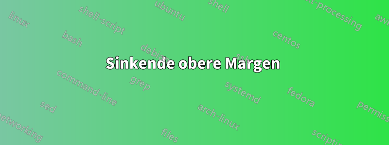 Sinkende obere Margen