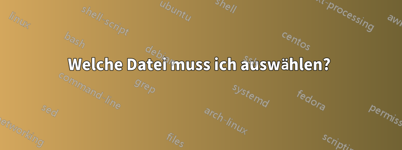 Welche Datei muss ich auswählen?