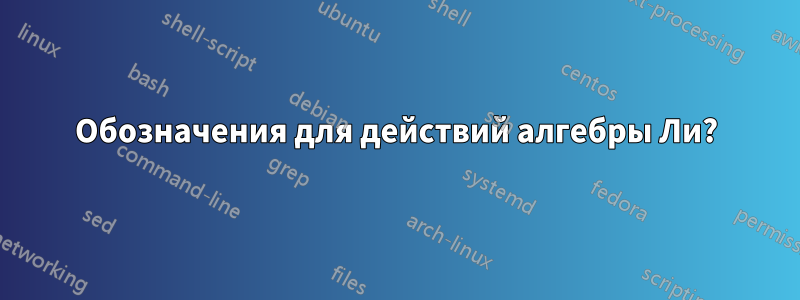 Обозначения для действий алгебры Ли?