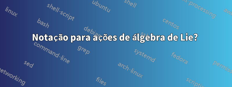 Notação para ações de álgebra de Lie?