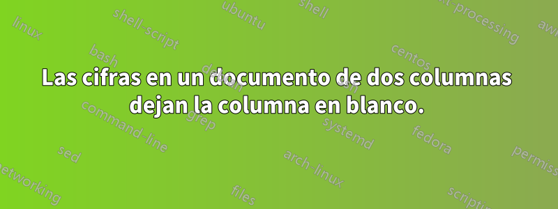 Las cifras en un documento de dos columnas dejan la columna en blanco.