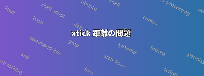 xtick 距離の問題