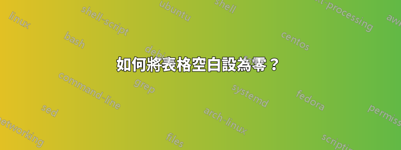 如何將表格空白設為零？