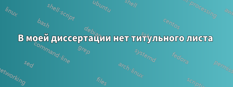 В моей диссертации нет титульного листа