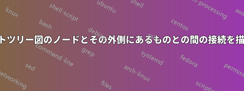 フォレストツリー図のノードとその外側にあるものとの間の接続を描画します