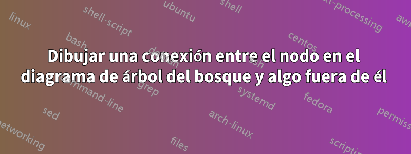 Dibujar una conexión entre el nodo en el diagrama de árbol del bosque y algo fuera de él