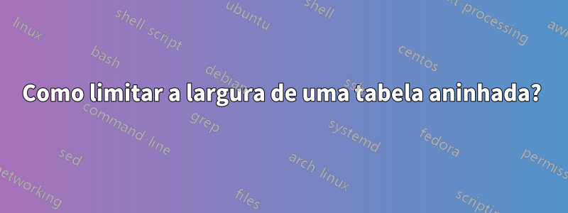 Como limitar a largura de uma tabela aninhada?
