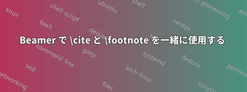 Beamer で \cite と \footnote を一緒に使用する