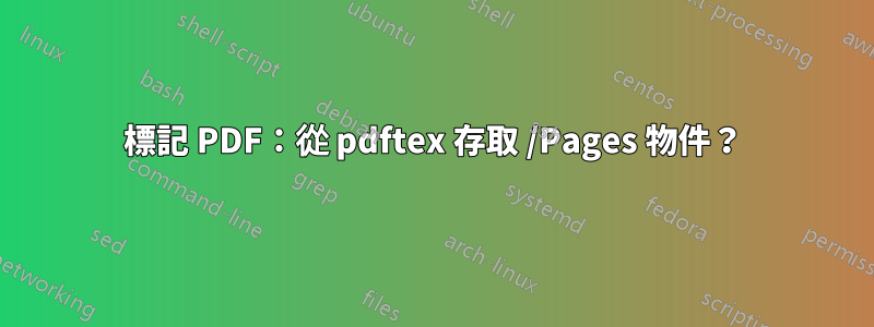標記 PDF：從 pdftex 存取 /Pages 物件？