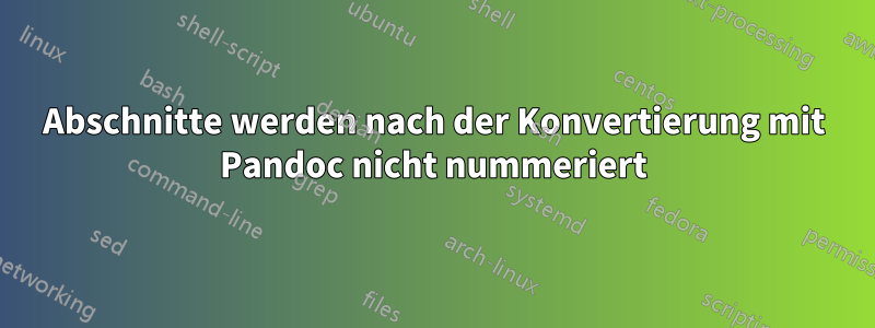 Abschnitte werden nach der Konvertierung mit Pandoc nicht nummeriert