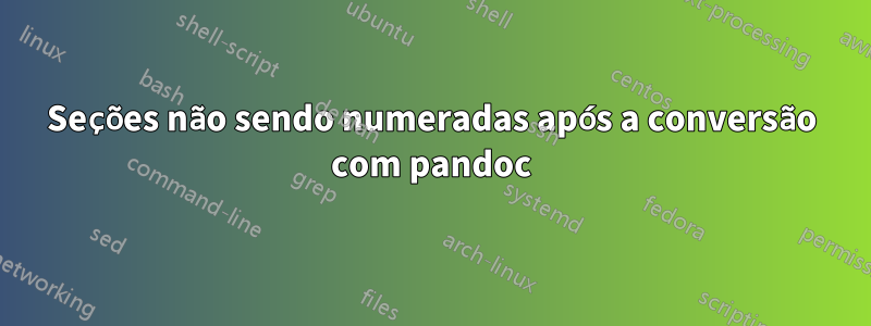 Seções não sendo numeradas após a conversão com pandoc