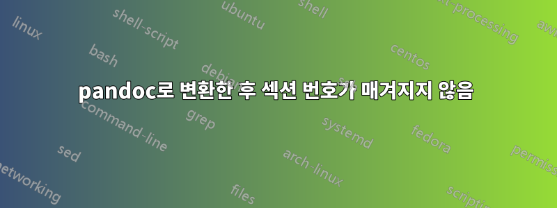 pandoc로 변환한 후 섹션 번호가 매겨지지 않음