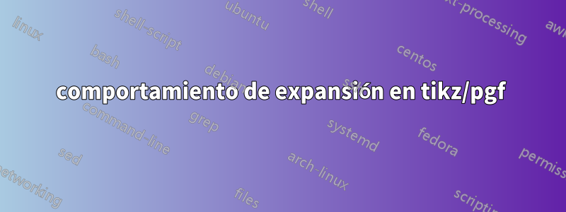 comportamiento de expansión en tikz/pgf