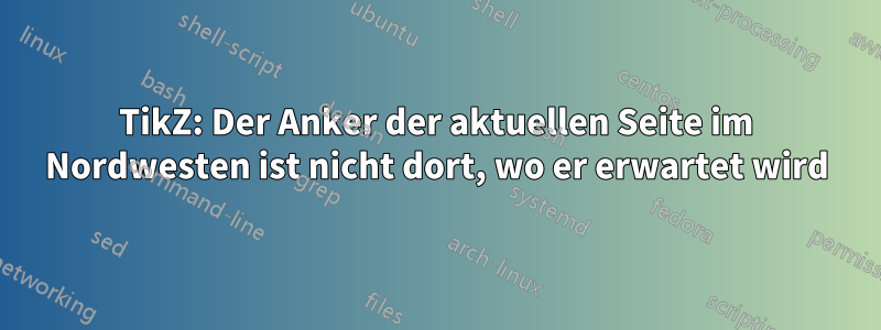 TikZ: Der Anker der aktuellen Seite im Nordwesten ist nicht dort, wo er erwartet wird