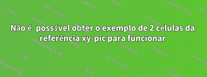 Não é possível obter o exemplo de 2 células da referência xy-pic para funcionar