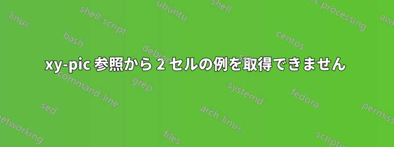 xy-pic 参照から 2 セルの例を取得できません