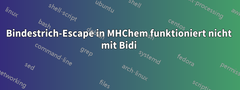 Bindestrich-Escape in MHChem funktioniert nicht mit Bidi