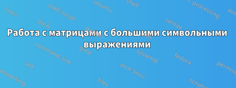Работа с матрицами с большими символьными выражениями