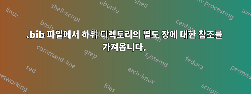.bib 파일에서 하위 디렉토리의 별도 장에 대한 참조를 가져옵니다.