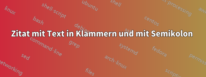 Zitat mit Text in Klammern und mit Semikolon