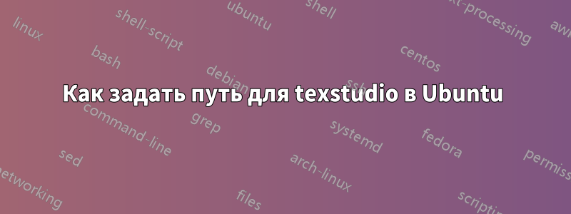 Как задать путь для texstudio в Ubuntu