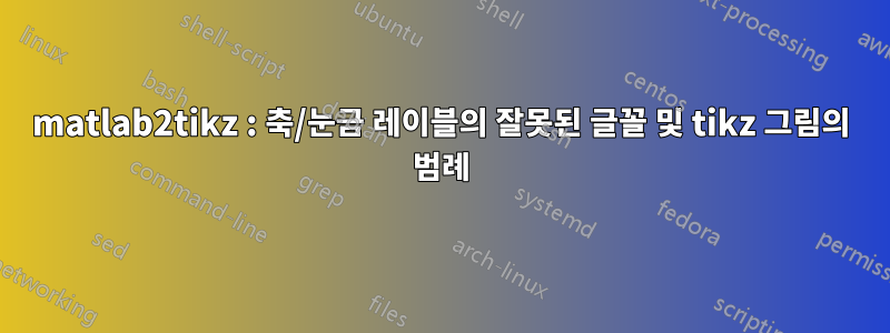 matlab2tikz : 축/눈금 레이블의 잘못된 글꼴 및 tikz 그림의 범례