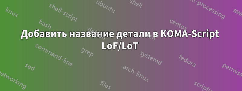 Добавить название детали в KOMA-Script LoF/LoT