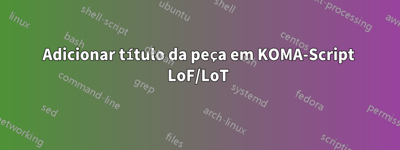 Adicionar título da peça em KOMA-Script LoF/LoT