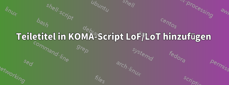 Teiletitel in KOMA-Script LoF/LoT hinzufügen