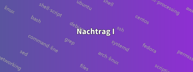 Nachtrag I