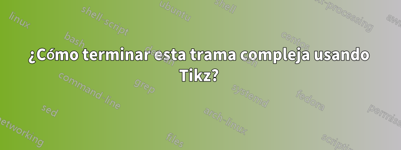 ¿Cómo terminar esta trama compleja usando Tikz?