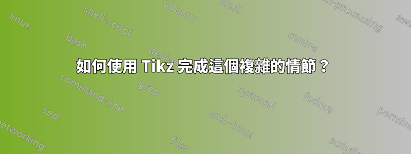 如何使用 Tikz 完成這個複雜的情節？
