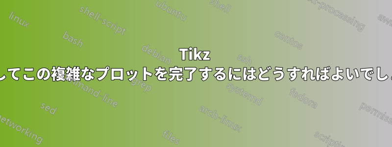 Tikz を使用してこの複雑なプロットを完了するにはどうすればよいでしょうか?