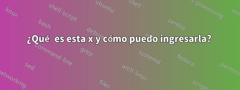 ¿Qué es esta x y cómo puedo ingresarla?