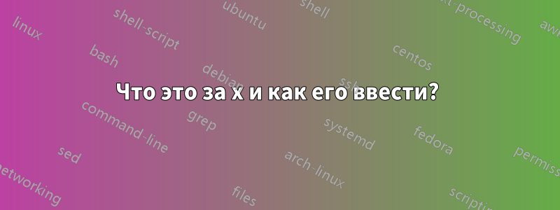 Что это за x и как его ввести?