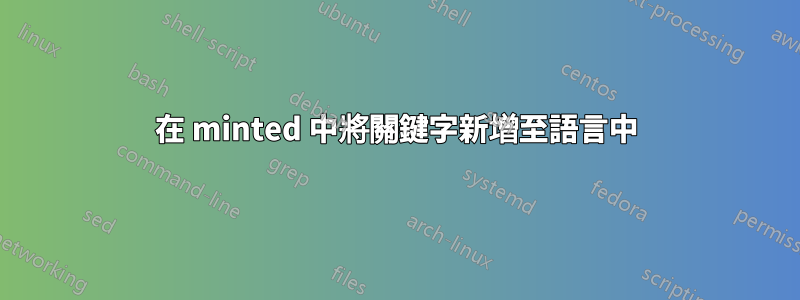 在 minted 中將關鍵字新增至語言中