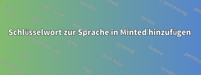 Schlüsselwort zur Sprache in Minted hinzufügen