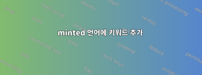 minted 언어에 키워드 추가