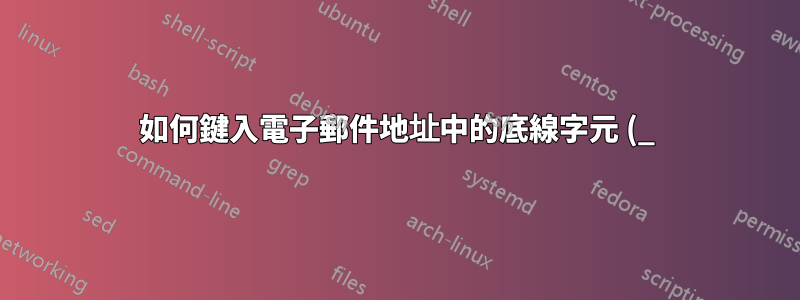 如何鍵入電子郵件地址中的底線字元 (_)?
