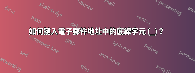 如何鍵入電子郵件地址中的底線字元 (_)？