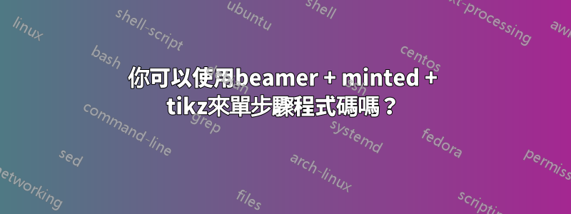 你可以使用beamer + minted + tikz來單步驟程式碼嗎？